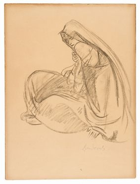  Marcello Dudovich  (Trieste, 1878 - Milano, 1962) : Donna orientale seduta.  - Auction Prints and Drawings from XVI to XX century - Libreria Antiquaria Gonnelli - Casa d'Aste - Gonnelli Casa d'Aste