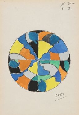  Riccardo Gatti  (Faenza, 1886 - 1972) : Studio di decorazione per ceramica futurista.  - Auction Prints and Drawings from XVI to XX century - Libreria Antiquaria Gonnelli - Casa d'Aste - Gonnelli Casa d'Aste