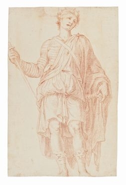  Ulisse Ciocchi  (Monte San Savino,  - 1631) : Studio di principe con spada e bastone.  - Auction Prints and Drawings from XVI to XX century - Libreria Antiquaria Gonnelli - Casa d'Aste - Gonnelli Casa d'Aste
