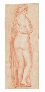  Ulisse Ciocchi  (Monte San Savino,  - 1631) : Studio di nudo femminile con drappeggio visto da tergo.  - Auction Prints and Drawings from XVI to XX century - Libreria Antiquaria Gonnelli - Casa d'Aste - Gonnelli Casa d'Aste