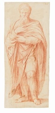  Ulisse Ciocchi  (Monte San Savino,  - 1631) : Studio di figura virile in abiti nobiliari.  - Auction Prints and Drawings from XVI to XX century - Libreria Antiquaria Gonnelli - Casa d'Aste - Gonnelli Casa d'Aste