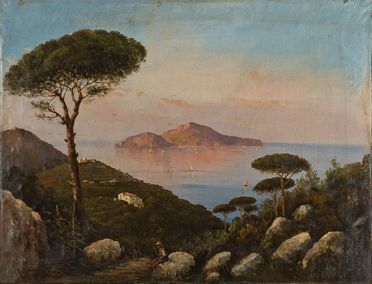  Alessandro La Volpe  (Lucera, 1820 - Roma, 1887) : Veduta di Capri  - Auction Photographs, Paintings and Sculptures - Libreria Antiquaria Gonnelli - Casa d'Aste - Gonnelli Casa d'Aste
