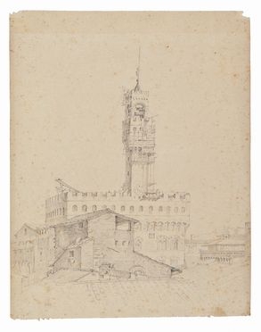 Il restauro della Torre di Arnolfo.  - Auction Prints and Drawings from XVI to XX century - Libreria Antiquaria Gonnelli - Casa d'Aste - Gonnelli Casa d'Aste