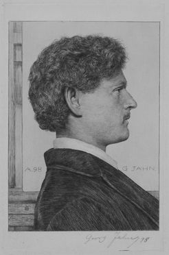  Georg Jahn  (Meissen, 1869 - Dresda, 1940) : Autoritratto.  - Auction Prints and Drawings - Libreria Antiquaria Gonnelli - Casa d'Aste - Gonnelli Casa d'Aste