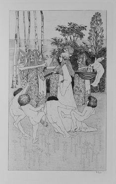  Heinrich Vogeler  (Brema, 1872 - Kasachstan, 1942) : Sogno d'amore.  - Auction Prints and Drawings - Libreria Antiquaria Gonnelli - Casa d'Aste - Gonnelli Casa d'Aste