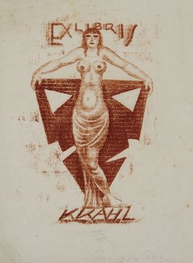  Michel Fingesten  (Buczkowitz, 1883 - Cerisano, 1943) : Ex libris Krahl.  - Auction Prints and Drawings - Libreria Antiquaria Gonnelli - Casa d'Aste - Gonnelli Casa d'Aste