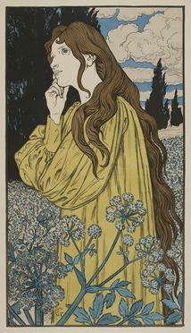  Eugne Grasset  (Losanna, 1841 - Sceaux, 1917) : Meditation.  - Auction Prints and Drawings - Libreria Antiquaria Gonnelli - Casa d'Aste - Gonnelli Casa d'Aste