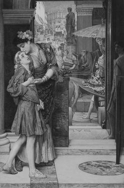  Auguste Thomas Marie Blanchard  (Parigi, 1819 - 1898) : The parting kiss.  - Auction Prints and Drawings - Libreria Antiquaria Gonnelli - Casa d'Aste - Gonnelli Casa d'Aste