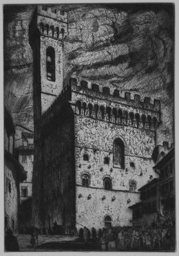  Francesco Chiappelli  (Pistoia, 1890 - Firenze, 1947) : Firenze. Il Bargello.  - Auction Prints and Drawings - Libreria Antiquaria Gonnelli - Casa d'Aste - Gonnelli Casa d'Aste