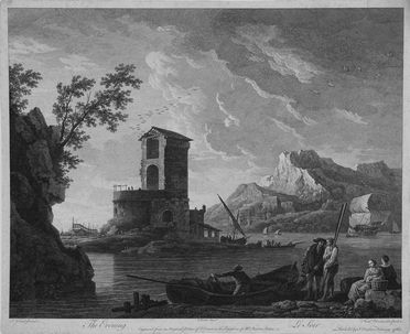  Franois Vivares  (Saint-Jean-du-Bruel, 1709 - Londra, 1780) : The Evening / Le Soir.  - Auction Prints and Drawings - Libreria Antiquaria Gonnelli - Casa d'Aste - Gonnelli Casa d'Aste