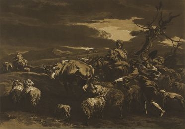  Abel Schlicht  (Germania, 1724 - 1826) : Paesaggio con bestiame.  - Auction Prints and Drawings - Libreria Antiquaria Gonnelli - Casa d'Aste - Gonnelli Casa d'Aste