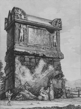  Luigi Rossini  (Ravenna, 1790 - Roma, 1875) : Veduta del Gran Sepolcro volgarmente detto di Nerone...  - Asta Stampe e Disegni - Libreria Antiquaria Gonnelli - Casa d'Aste - Gonnelli Casa d'Aste