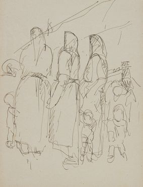  Lorenzo Viani  (Viareggio, 1882 - Ostia, 1936) : Gruppo di donne con bambini.  - Auction Prints and Drawings - Libreria Antiquaria Gonnelli - Casa d'Aste - Gonnelli Casa d'Aste