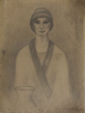  Ubaldo Oppi  (Bologna, 1889 - Vicenza, 1942) : Donna con vaso.  - Asta Stampe e Disegni - Libreria Antiquaria Gonnelli - Casa d'Aste - Gonnelli Casa d'Aste