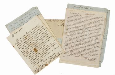 Insieme di 39 lettere autografe firmate inviate a Francesco Bressan di Vicenza e 5 carte manoscritte (compresa una ricevuta).  - Auction BOOKS, MANUSCRIPTS AND AUTOGRAPHS - Libreria Antiquaria Gonnelli - Casa d'Aste - Gonnelli Casa d'Aste