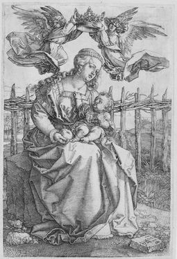  Albrecht Drer  (Norimberga,, 1471 - 1528) : Madonna incoronata da due angeli.  - Auction Prints and Drawings - Libreria Antiquaria Gonnelli - Casa d'Aste - Gonnelli Casa d'Aste