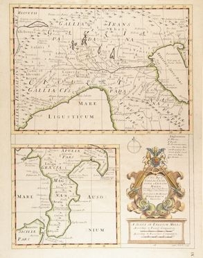 Wells Edward : A new Map of Gallia Cisalpina & Graecia Magna.  - Auction Prints, Drawings, Maps and Views - Libreria Antiquaria Gonnelli - Casa d'Aste - Gonnelli Casa d'Aste