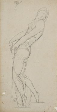  Italo Amerigo Passani  (Carrara, 1882) : Studio per una figura femminile.  - Auction Prints and Drawings - Libreria Antiquaria Gonnelli - Casa d'Aste - Gonnelli Casa d'Aste