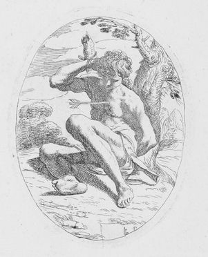  Lorenzo Loli  (Bologna, 1612 - 1691) : San Sebastiano.  - Auction Prints and Drawings - Libreria Antiquaria Gonnelli - Casa d'Aste - Gonnelli Casa d'Aste