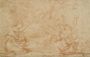  Marcantonio Franceschini  (Bologna, 1648 - 1729) [attribuito a] : Latona e i pastori di Licia.  - Auction Prints and Drawings - Libreria Antiquaria Gonnelli - Casa d'Aste - Gonnelli Casa d'Aste