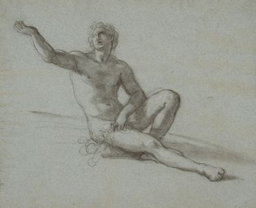  Pietro Benvenuti  (Arezzo, 1769 - Firenze, 1844) : Nudo virile seduto.  - Auction Prints and Drawings - Libreria Antiquaria Gonnelli - Casa d'Aste - Gonnelli Casa d'Aste