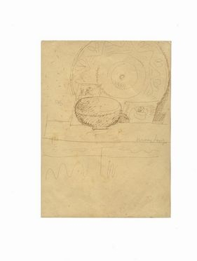  Moses Levy  (Tunisi, 1885 - Viareggio, 1968) : Piatto ed anfora arabi portaprofumi.  - Auction Prints, Drawings, Maps and Views - Libreria Antiquaria Gonnelli - Casa d'Aste - Gonnelli Casa d'Aste