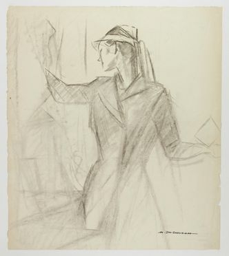  Marcello Dudovich  (Trieste, 1878 - Milano, 1962) : Figura femminile.  - Auction Prints, Drawings, Maps and Views - Libreria Antiquaria Gonnelli - Casa d'Aste - Gonnelli Casa d'Aste