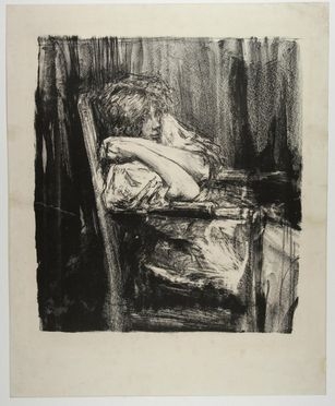  Albert de Belleroche  (Swansea, 1864 - Parigi, 1944) [attribuito a] : Figura femminile seduta.  - Auction Prints, Drawings, Maps and Views - Libreria Antiquaria Gonnelli - Casa d'Aste - Gonnelli Casa d'Aste