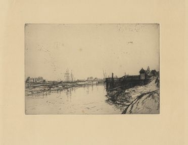  Gustave Leheutre  (Troyes, 1861 - Parigi, 1932) : Le canal d'Eu (Environs du Tréport).  - Auction Prints, Drawings, Maps and Views - Libreria Antiquaria Gonnelli - Casa d'Aste - Gonnelli Casa d'Aste