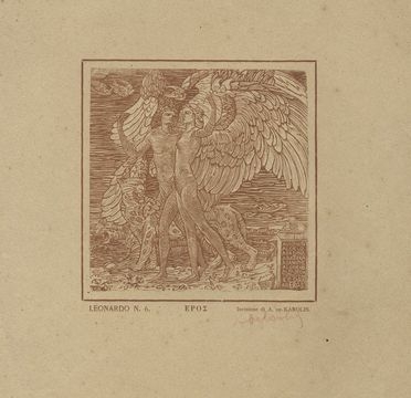  Adolfo De Carolis  (Montefiore dell'Aso, 1874 - Roma, 1928) : Eros.  - Asta Stampe, disegni, carte geografiche e vedute - Libreria Antiquaria Gonnelli - Casa d'Aste - Gonnelli Casa d'Aste