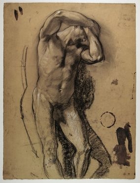  Armando Spadini  (Firenze, 1883 - Roma, 1925) : Studio accademico per un nudo virile.  - Auction Prints, Drawings, Maps and Views - Libreria Antiquaria Gonnelli - Casa d'Aste - Gonnelli Casa d'Aste