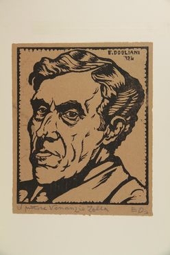  Ercole Dogliani  (Torino, 1888 - 1929) : Il pittore Venanzio Zolla.  - Auction Prints, Drawings, Maps and Views - Libreria Antiquaria Gonnelli - Casa d'Aste - Gonnelli Casa d'Aste