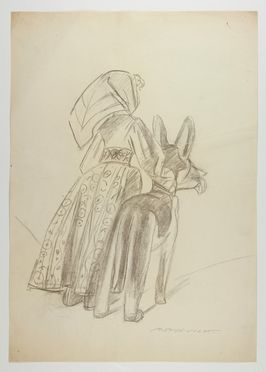  Marcello Dudovich  (Trieste, 1878 - Milano, 1962) : Bambina con cane.  - Auction Prints, Drawings, Maps and Views - Libreria Antiquaria Gonnelli - Casa d'Aste - Gonnelli Casa d'Aste
