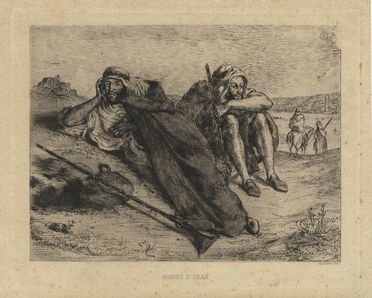  Eugne Delacroix  (Charenton Saint Maurice, 1798 - Parigi, 1863) : Arabes d'Oran.  - Auction Prints, Drawings, Maps and Views - Libreria Antiquaria Gonnelli - Casa d'Aste - Gonnelli Casa d'Aste