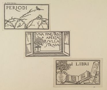  Antonello Moroni  (Savignano di Romagna, 1889 - Gatteo, 1930) : Tre testate.  - Auction Prints, Drawings, Maps and Views - Libreria Antiquaria Gonnelli - Casa d'Aste - Gonnelli Casa d'Aste