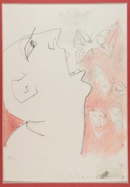  Mino Maccari  (Siena, 1898 - Roma, 1989) : Uomo e farfalle.  - Auction Prints, Drawings, Maps and Views - Libreria Antiquaria Gonnelli - Casa d'Aste - Gonnelli Casa d'Aste