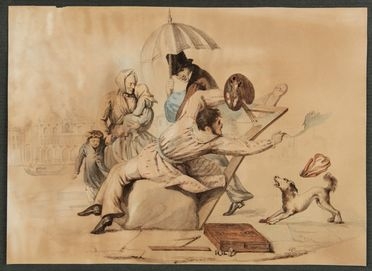  Adeodato Malatesta  (Modena, 1806 - 1891) : L'incidente del pittore.  - Auction Prints, Drawings, Maps and Views - Libreria Antiquaria Gonnelli - Casa d'Aste - Gonnelli Casa d'Aste