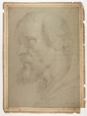  Matteo Rosselli  (Firenze, 1578 - 1650) [attribuito a] : Testa virile  con barba.  - Auction Prints, Drawings, Maps and Views - Libreria Antiquaria Gonnelli - Casa d'Aste - Gonnelli Casa d'Aste