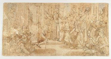  Tuscan school, 16th century : Miracolo di San Francesco.  - Auction Prints, Drawings, Maps and Views - Libreria Antiquaria Gonnelli - Casa d'Aste - Gonnelli Casa d'Aste