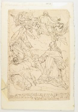  Alessandro Gherardini  (Firenze, 1655 - Livorno, 1726) : Santo in estasi.  - Auction Prints, Drawings, Maps and Views - Libreria Antiquaria Gonnelli - Casa d'Aste - Gonnelli Casa d'Aste