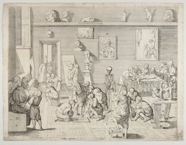 Pietro Francesco Alberti  (Sansepolcro, 1584 - Roma, 1638) : Accademia dei pittori.  - Auction Prints, Drawings, Maps and Views - Libreria Antiquaria Gonnelli - Casa d'Aste - Gonnelli Casa d'Aste