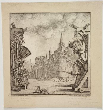  Ferdinando Galli Bibiena  (Bologna, 1657 - 1743) [da] : Assedio a città fortificata.  - Auction Prints, Drawings, Maps and Views - Libreria Antiquaria Gonnelli - Casa d'Aste - Gonnelli Casa d'Aste