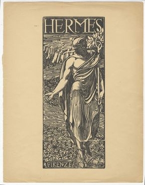  Adolfo De Carolis  (Montefiore dell'Aso, 1874 - Roma, 1928) : Hermes.  - Auction Prints and Drawings - Libreria Antiquaria Gonnelli - Casa d'Aste - Gonnelli Casa d'Aste