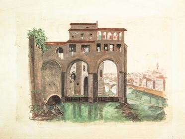  Fabio Borbottoni  (Firenze, 1823 - 1901) : Molino di San Niccolò.  - Auction Prints and Drawings - Libreria Antiquaria Gonnelli - Casa d'Aste - Gonnelli Casa d'Aste