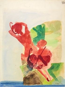 Ennio Calabria  (Tripoli, 1937) : Figure.  - Auction Prints and Drawings - Libreria Antiquaria Gonnelli - Casa d'Aste - Gonnelli Casa d'Aste