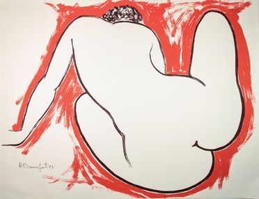  Alain Bonnefoit  (Parigi, 1937) : Nudo di schiena.  - Auction Prints and Drawings - Libreria Antiquaria Gonnelli - Casa d'Aste - Gonnelli Casa d'Aste