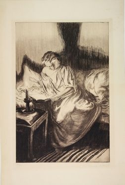  Alois Kolb  (Vienna, 1875 - Lipsia, 1942) : Lettura a lume di candela.  - Asta Stampe e Disegni - Libreria Antiquaria Gonnelli - Casa d'Aste - Gonnelli Casa d'Aste