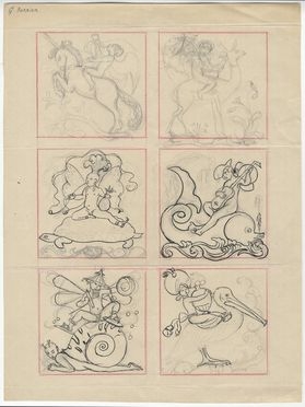  George Barbier  (Nantes, 1882 - Parigi, 1932) : Scherzi di putti e animali.  - Auction Prints and Drawings - Libreria Antiquaria Gonnelli - Casa d'Aste - Gonnelli Casa d'Aste