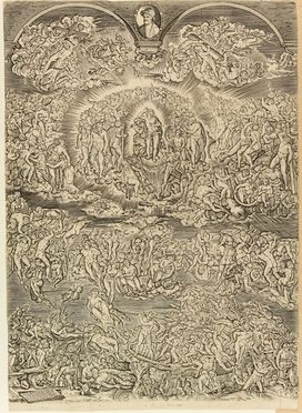  Martino Rota  (Sebenico,  - Vienna, 1583) : Il Giudizio Universale.  Michelangelo (il giovane) Buonarroti  - Auction Prints and Drawings - Libreria Antiquaria Gonnelli - Casa d'Aste - Gonnelli Casa d'Aste