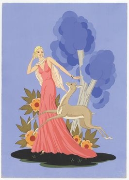  Giovanni Meschini  (Roma, 1888 - 1977) : Donna con cerbiatto.  - Auction Prints and Drawings - Libreria Antiquaria Gonnelli - Casa d'Aste - Gonnelli Casa d'Aste